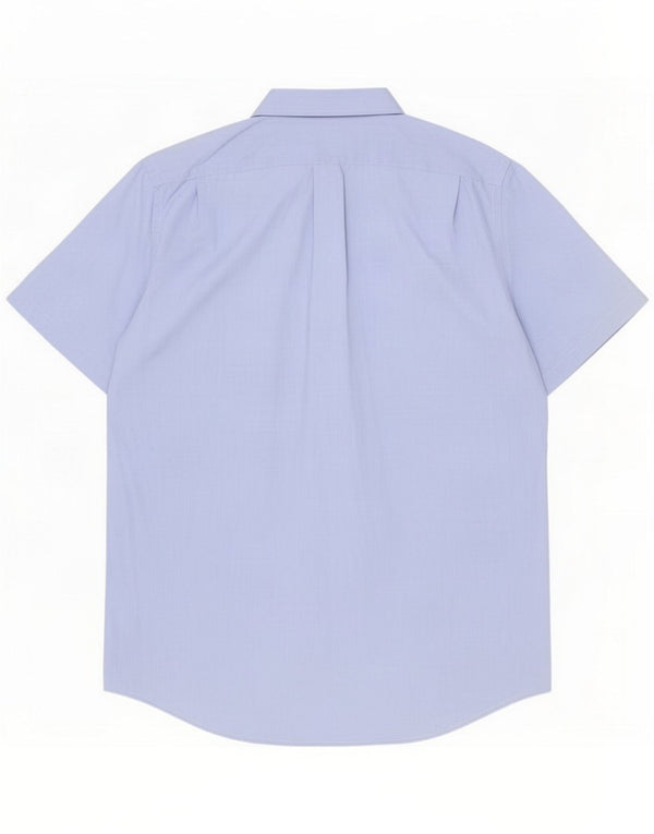 Мужская рубашка с коротким рукавом Lacoste, размер 43 XL, синий хлопок