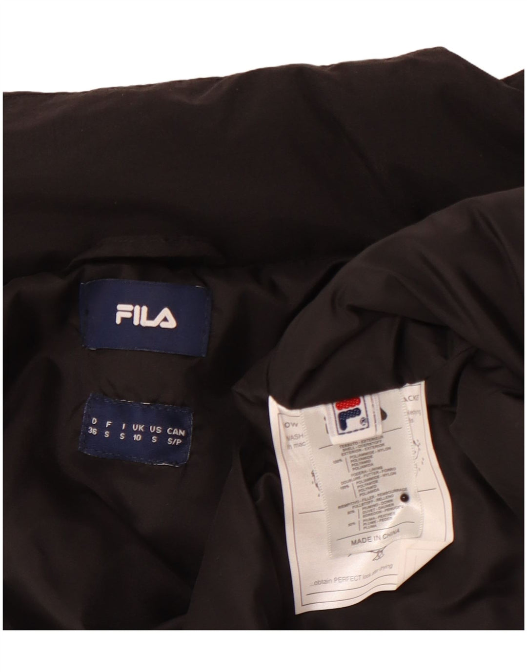 Женская стеганая куртка FILA UK 10, маленькая, черная, полиамид