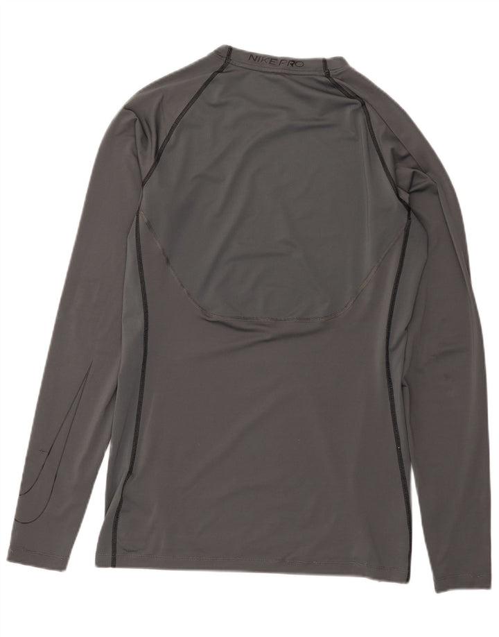 Мужской топ Nike Dri Fit с длинным рукавом, средний серый полиэстер