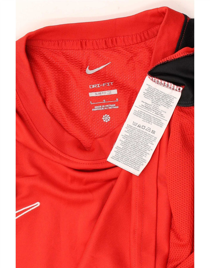Мужская футболка Nike Dri Fit, большой красный полиэстер с цветными блоками