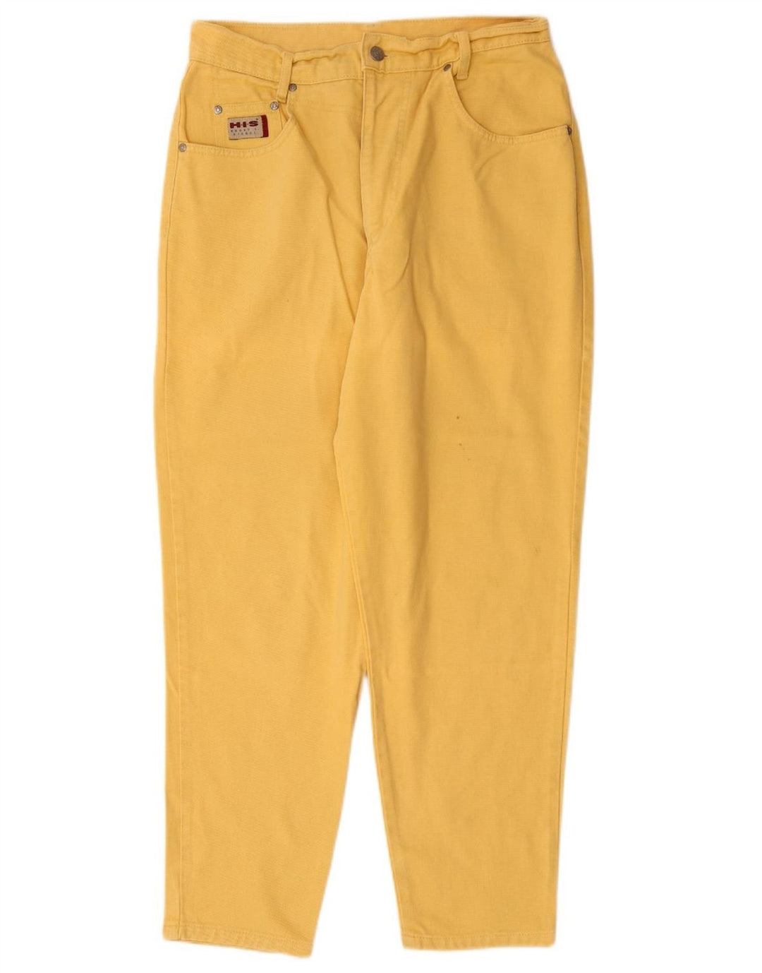 Женские зауженные джинсы H.I.S с высокой талией UK 18 XL W32 L28 Желтый хлопок