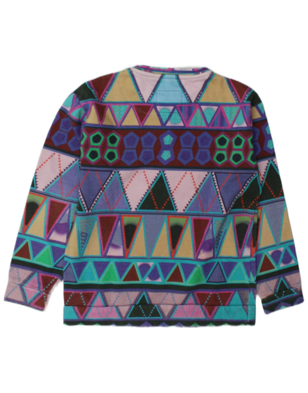 Vintage Womens Sweatshirt Jumper UK 14 Medium Multicoloured Geometric