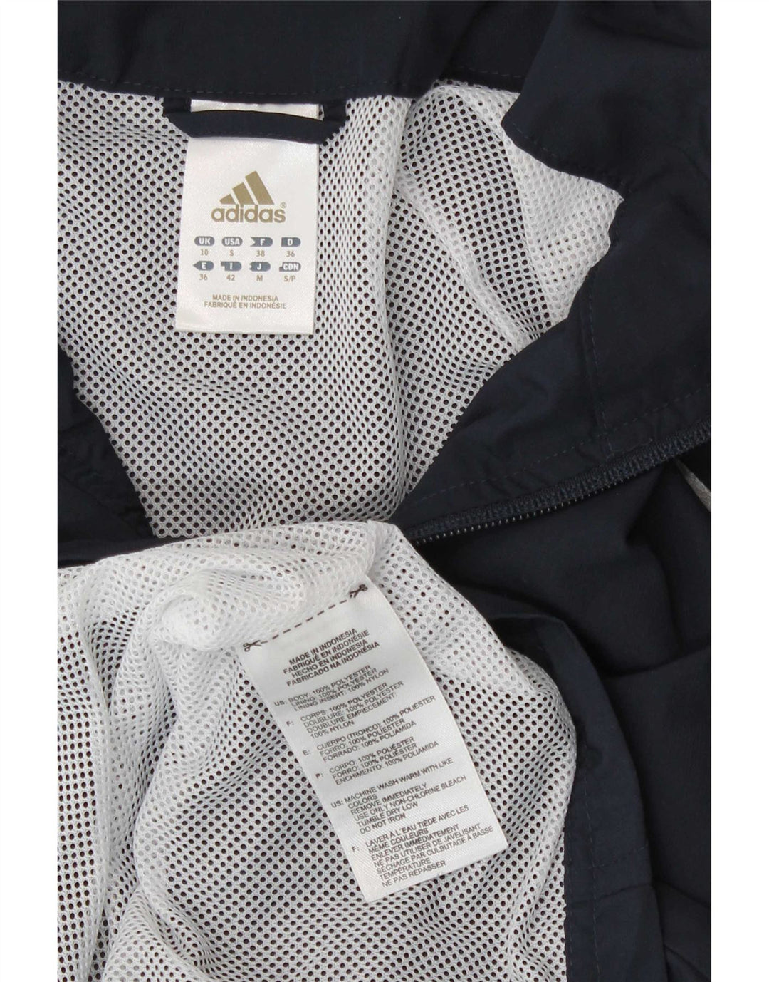 Женский спортивный костюм Adidas Top Jacket UK 10, маленький темно-синий, полиэстер