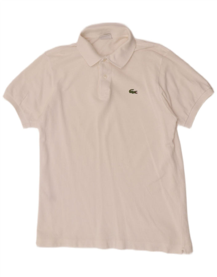 Мужская рубашка-поло Lacoste, размер 4, средний белый хлопок