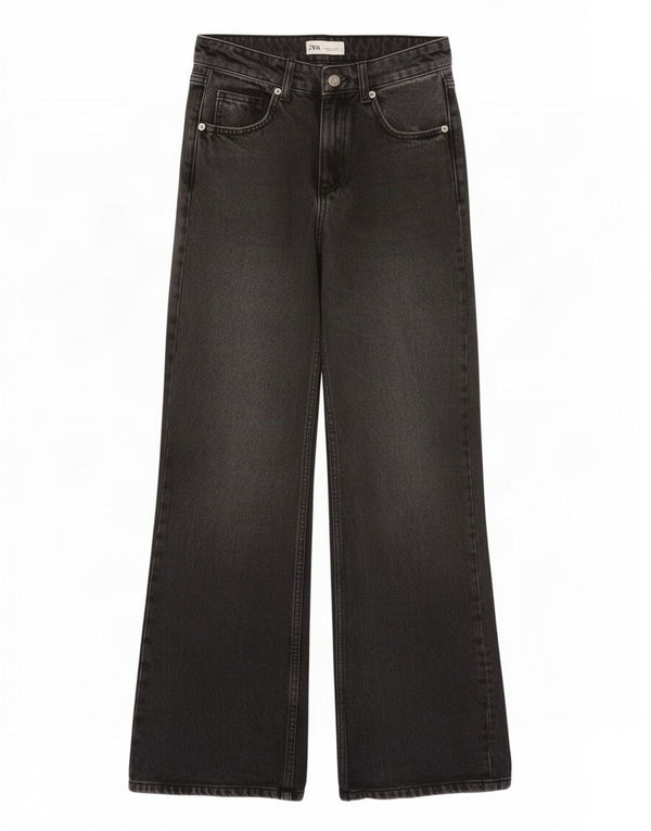 Женские широкие джинсы с высокой талией Zara EU 32 2XS W22 L31, серый хлопок