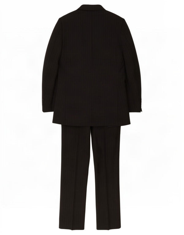 Мужской костюм-двойка Gianfranco Ferre IT 48 Medium W32 L29, черный в тонкую полоску