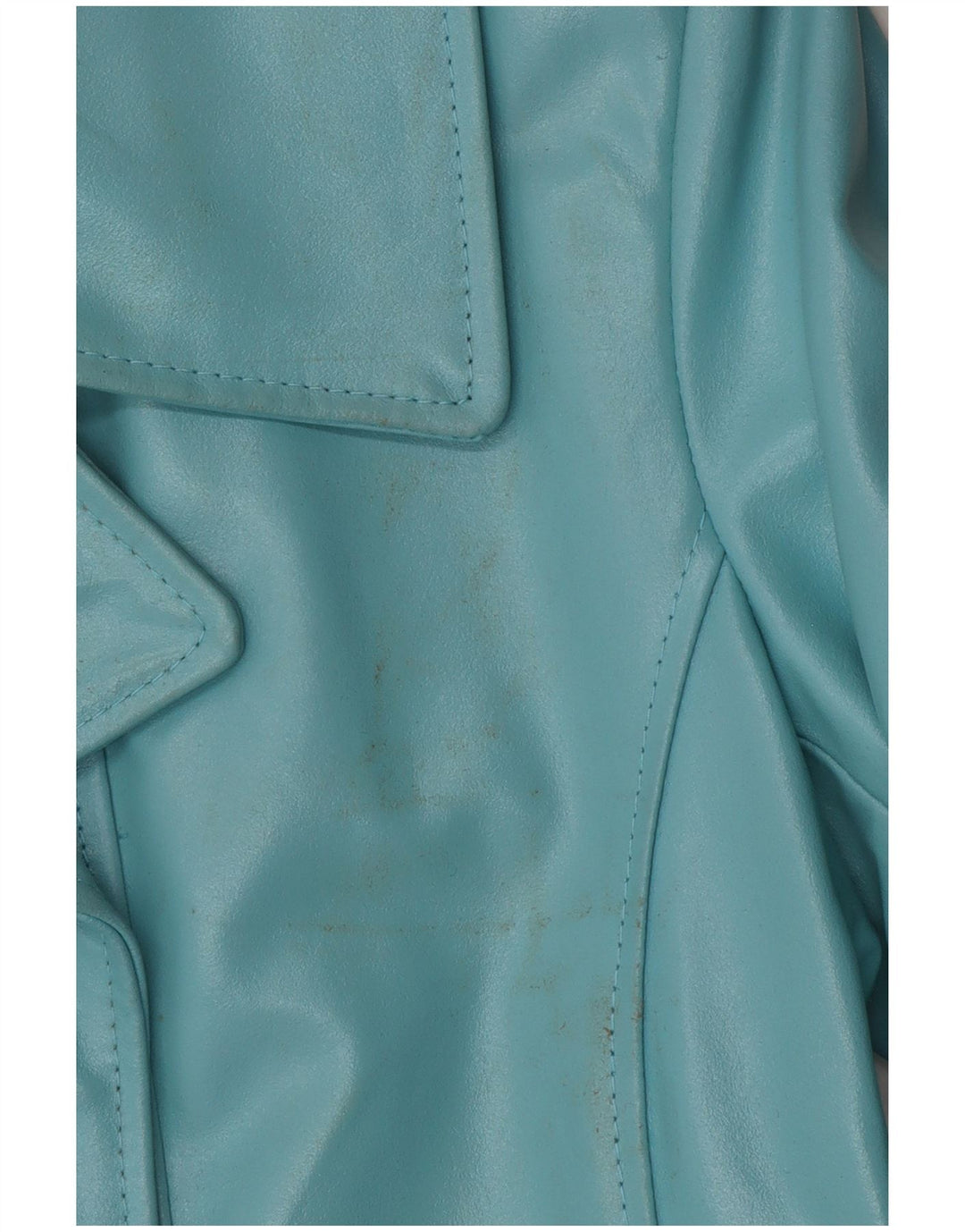 Женская кожаная куртка VINTAGE UK 10, маленькая синяя кожаная