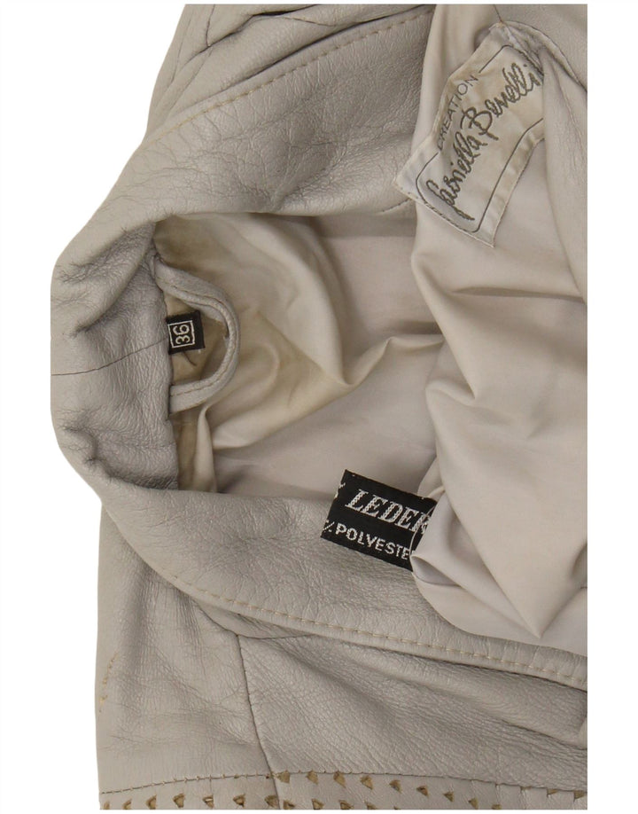 GABRIELLA BENELLI Женская куртка оверсайз EU 36 маленькая серая кожа