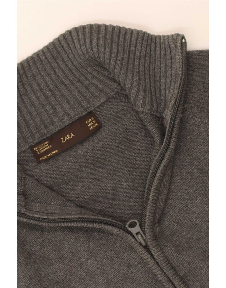 Женский кардиган Zara UK 8, маленький серый хлопковый свитер