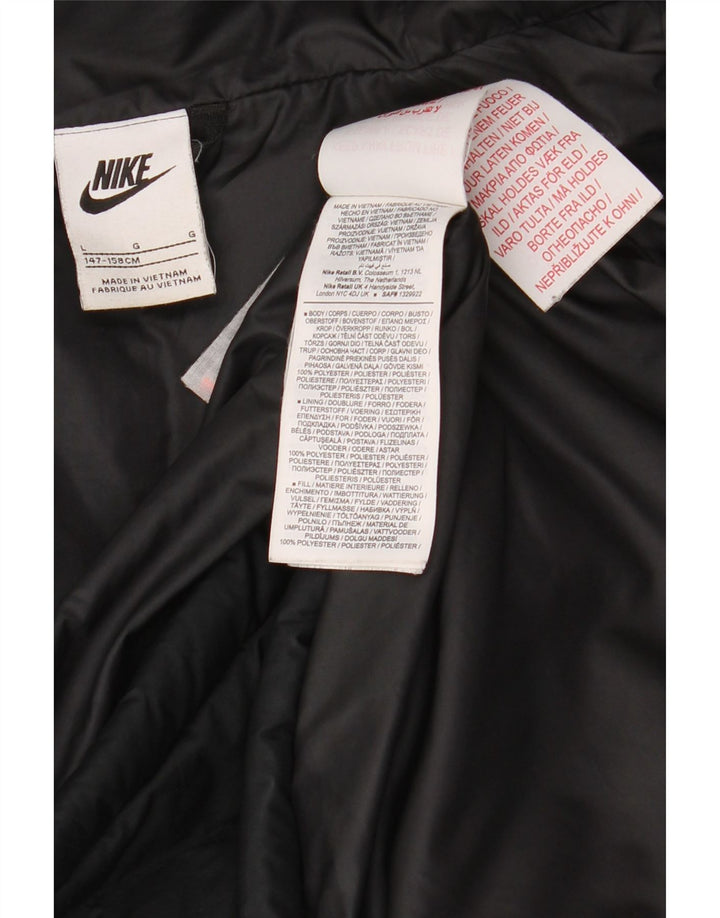 Утепленная куртка с капюшоном Nike для мальчиков 12–13 лет, большая черная полиэстер
