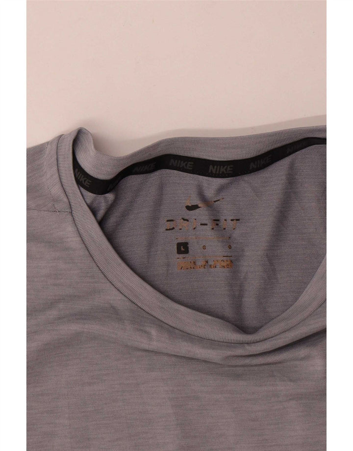 Мужская футболка Nike Dri Fit, большой серый полиэстер