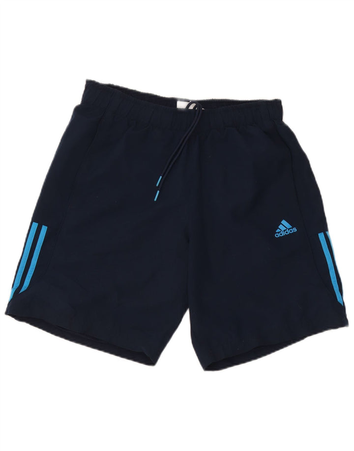 Мужские спортивные шорты Adidas Climalite среднего размера, темно-синие, полиэстер
