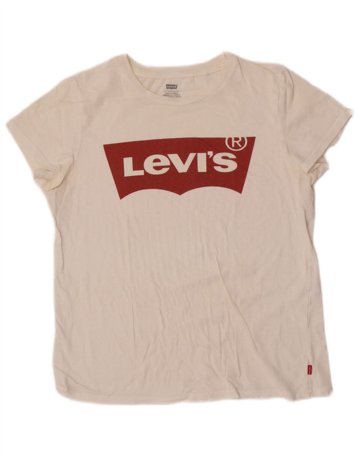 Женская футболка с рисунком Levi's Top UK 10, маленькая белая