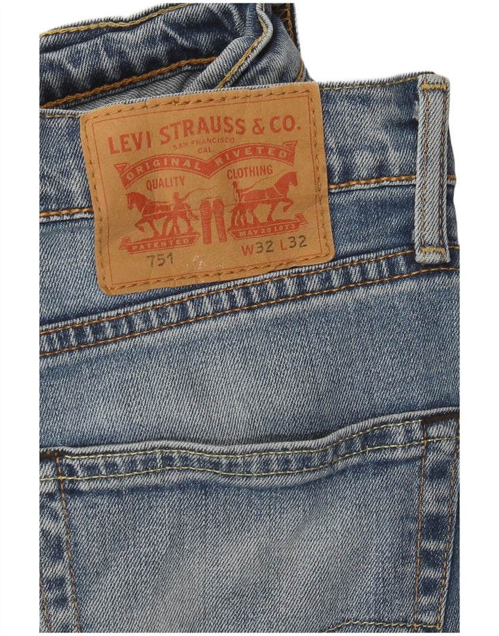Мужские прямые джинсы Levi's 751 W32 L32 синие, хлопок
