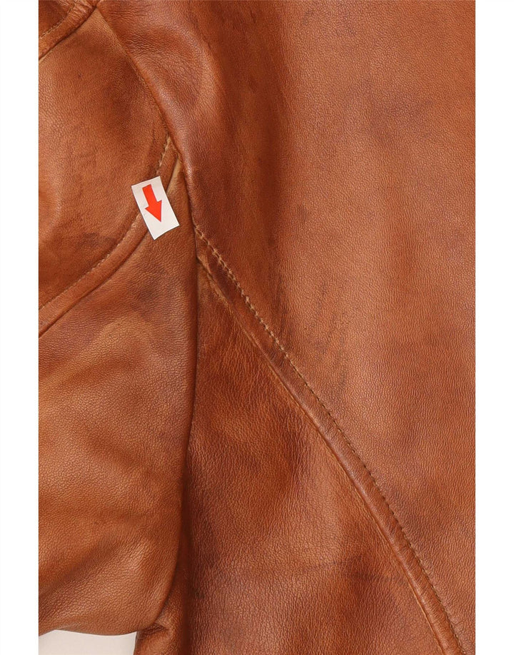Мужская кожаная куртка Trapper IT 56 3XL Коричневая кожаная