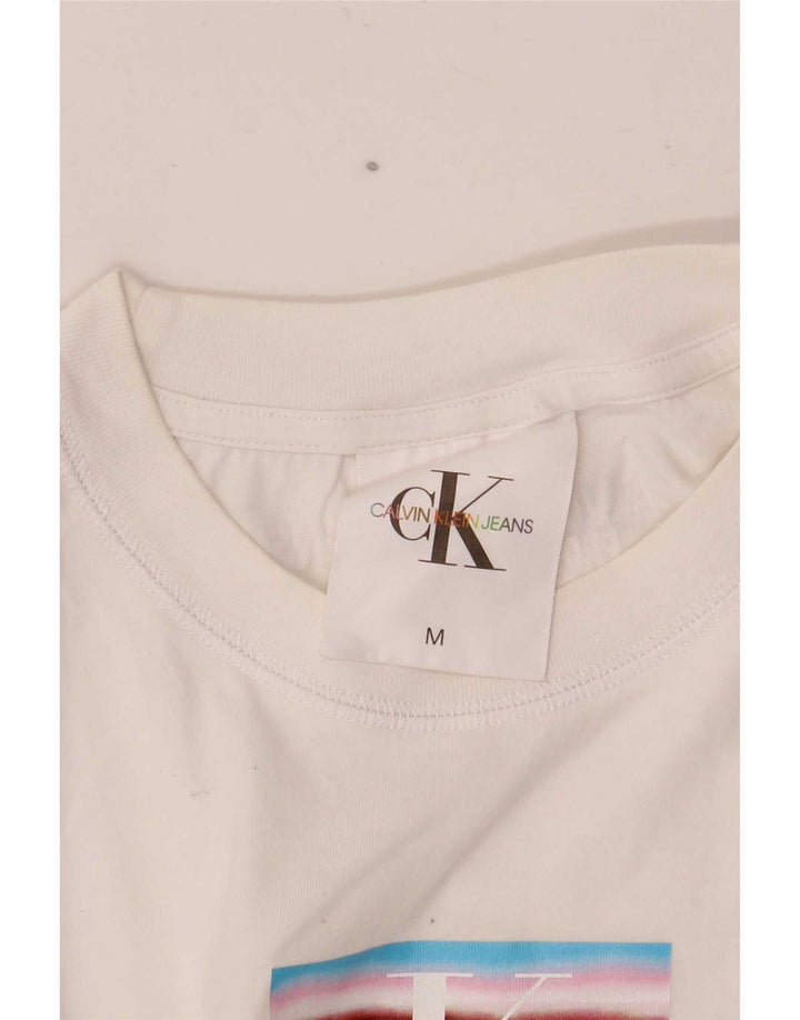 Женский укороченный жилет с рисунком Calvin Klein UK 12, средний белый