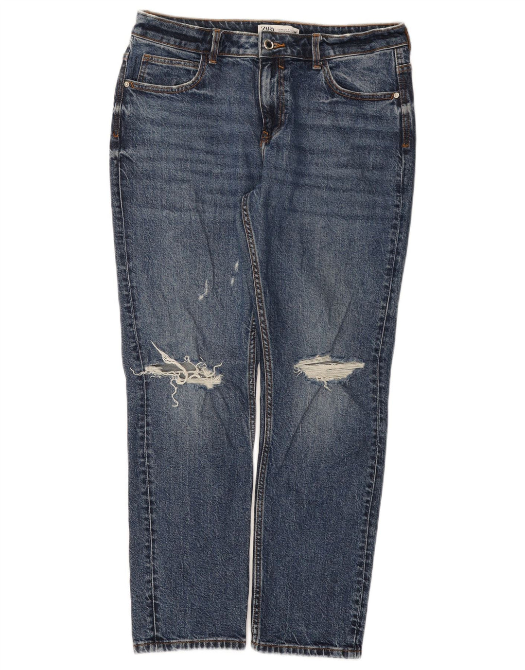 Женские прямые джинсы Zara EU 40 Medium W30 L28, синий хлопок