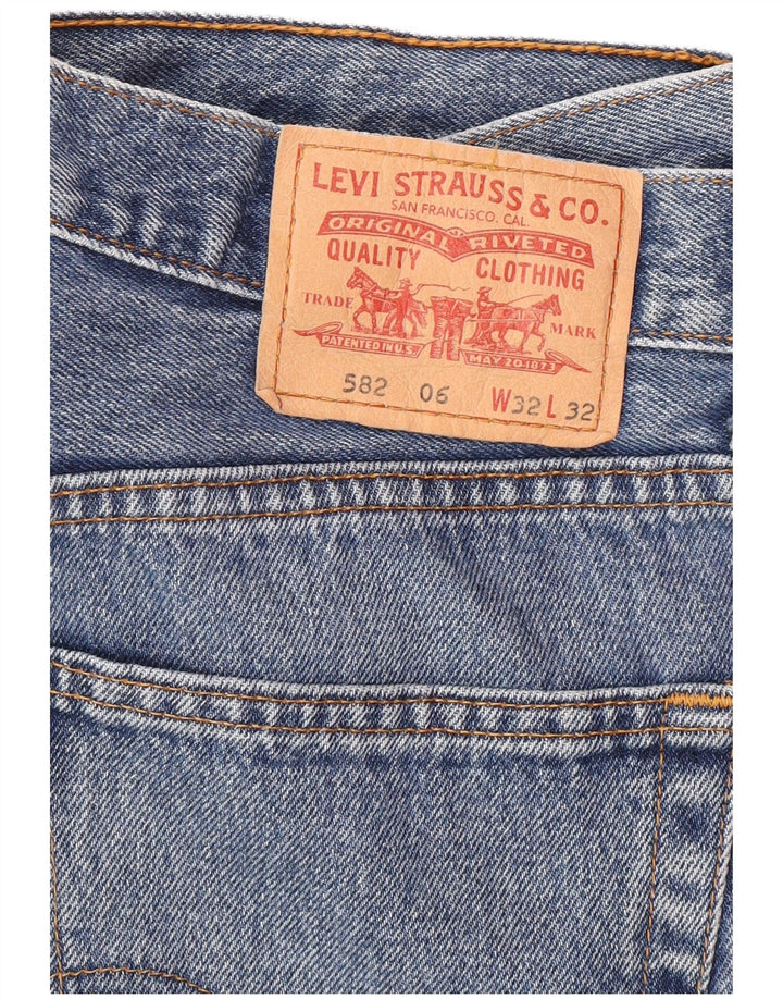 Мужские прямые джинсы Levi's 582 W32 L28 синие, хлопок
