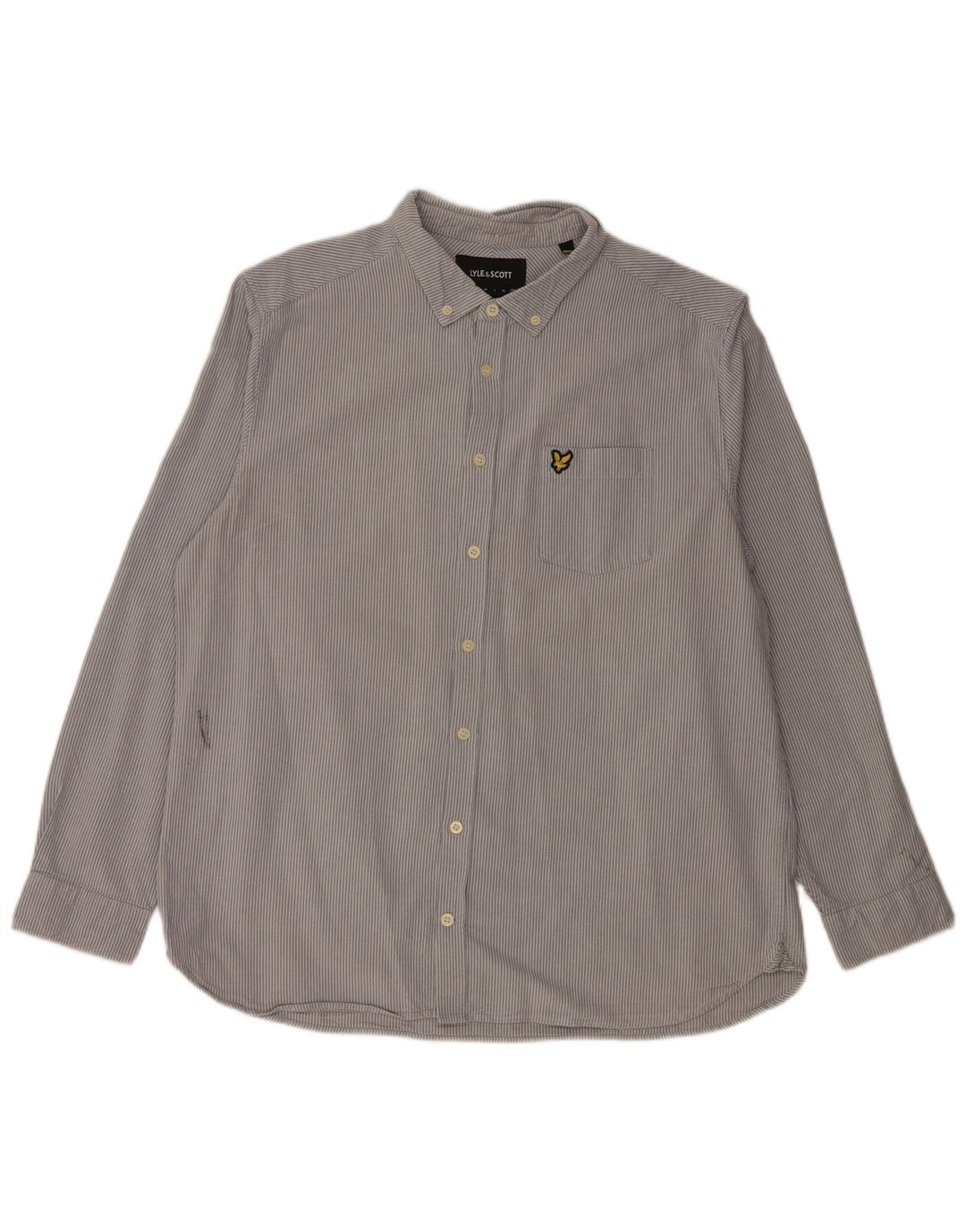 Мужская рубашка LYLE & SCOTT 2XL, синяя хлопковая полоска