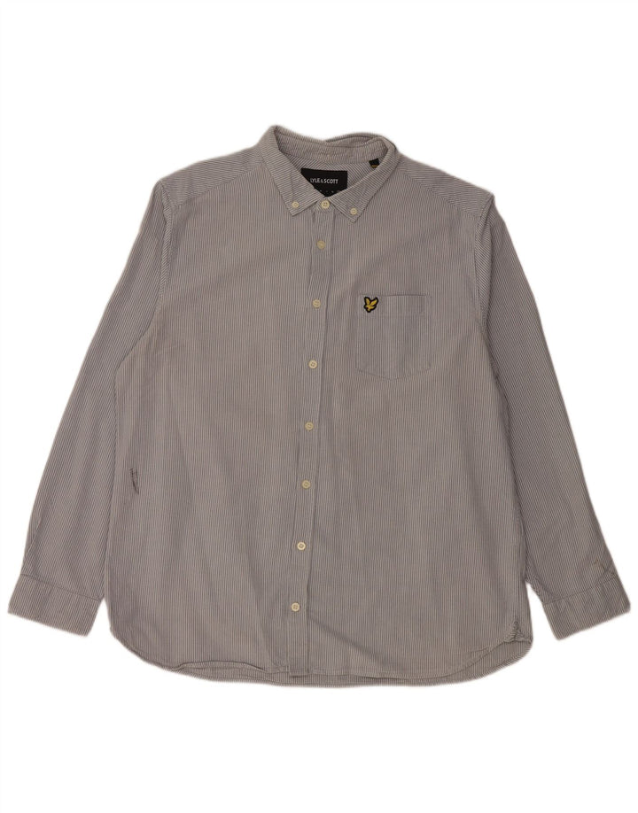 Мужская рубашка LYLE & SCOTT 2XL, синяя хлопковая полоска