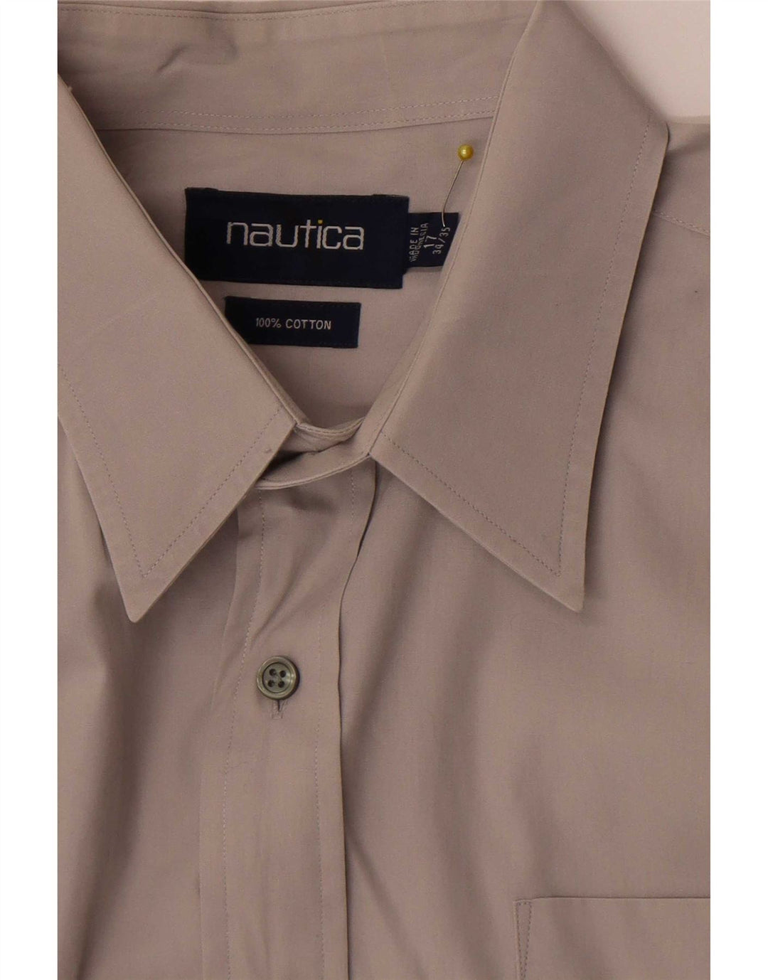 Мужская рубашка Nautica, размер 17 XL, серая, хлопок