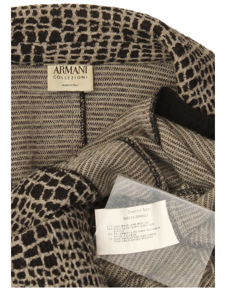 Женский вязаный пиджак Armani Collezioni UK 12, средний черный, шерсть