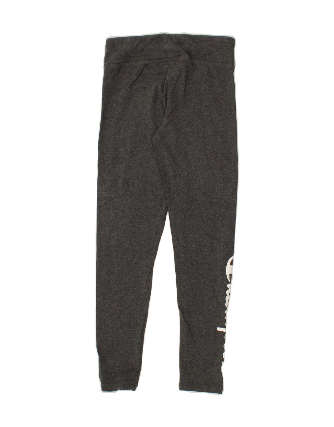 CHAMPION Girls Graphic Leggings 9-10 Years Medium Grey Cotton Vintage Champion and Second-Hand Champion from Messina Hembry 