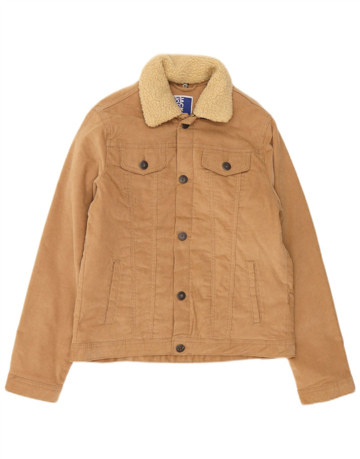 Вельветовая куртка Jack & Jones для мальчиков 13–14 лет, бежевый, хлопок