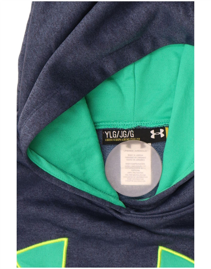 Свободный джемпер с капюшоном UNDER ARMOR для девочек 11–12 лет, большой темно-синий