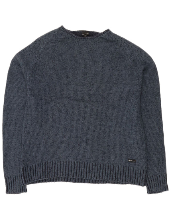 Мужской джемпер с круглым вырезом Calvin Klein Jeans XL, темно-синий, шерсть