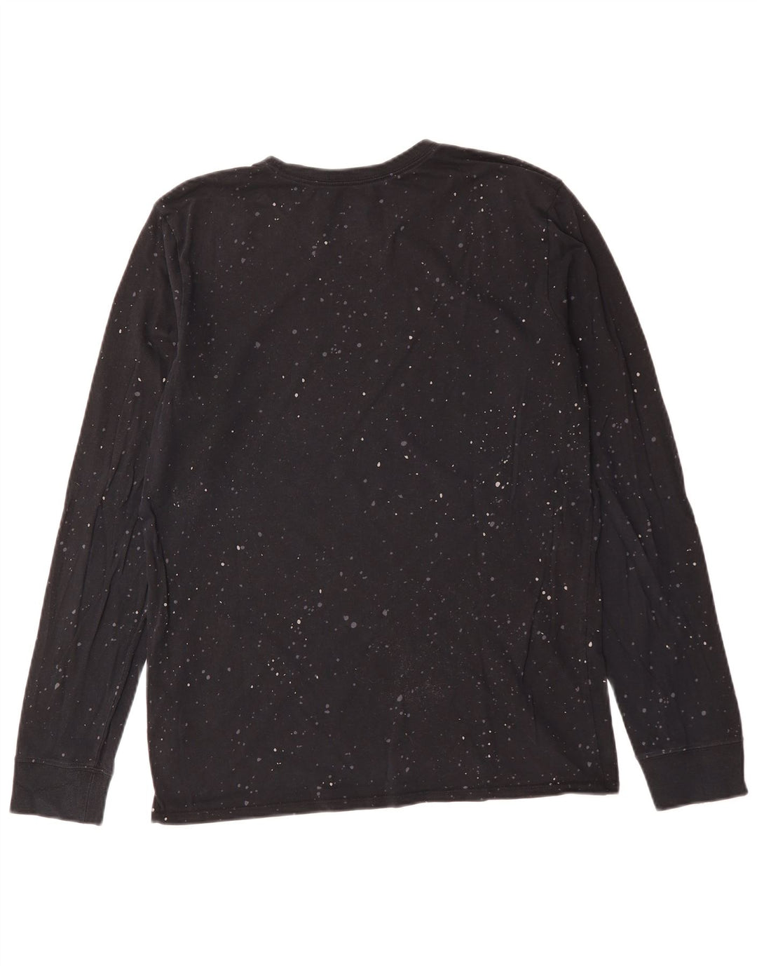 Мужской топ Nike Athletic Cut с графикой и длинными рукавами, средний черный, хлопок с крапинками