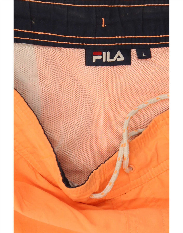 Мужские шорты для плавания Fila, большие оранжевые, полиэстер
