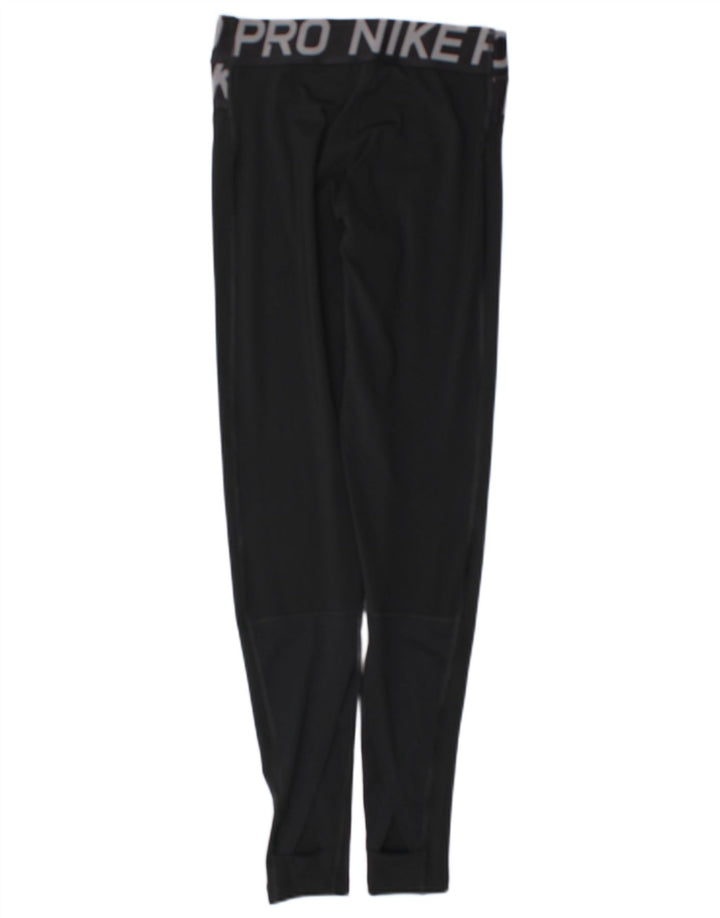 Женские леггинсы с рисунком Nike Dri Fit UK 8, маленькие черные, полиэстер