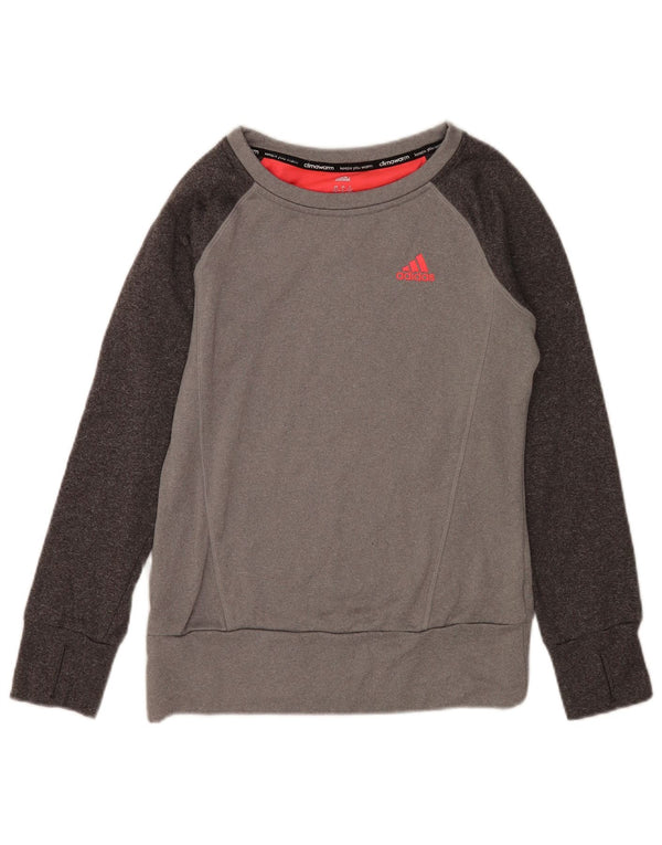 Женский джемпер Adidas Climawarm UK 8/10, маленький серый с цветными блоками