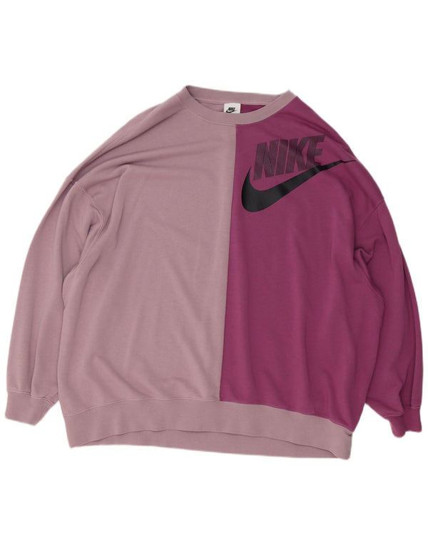 Женский свитер с рисунком Nike UK 14, средний розовый цвет с цветными блоками