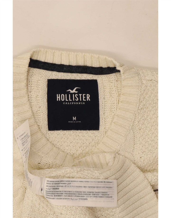 Мужской джемпер с круглым вырезом Hollister, средний бежевый хлопковый свитер