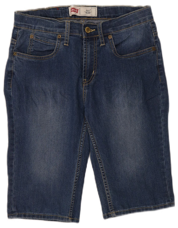 Джинсовые шорты приталенного кроя Levi's 511 для мальчиков 15–16 лет, W30, синий хлопок