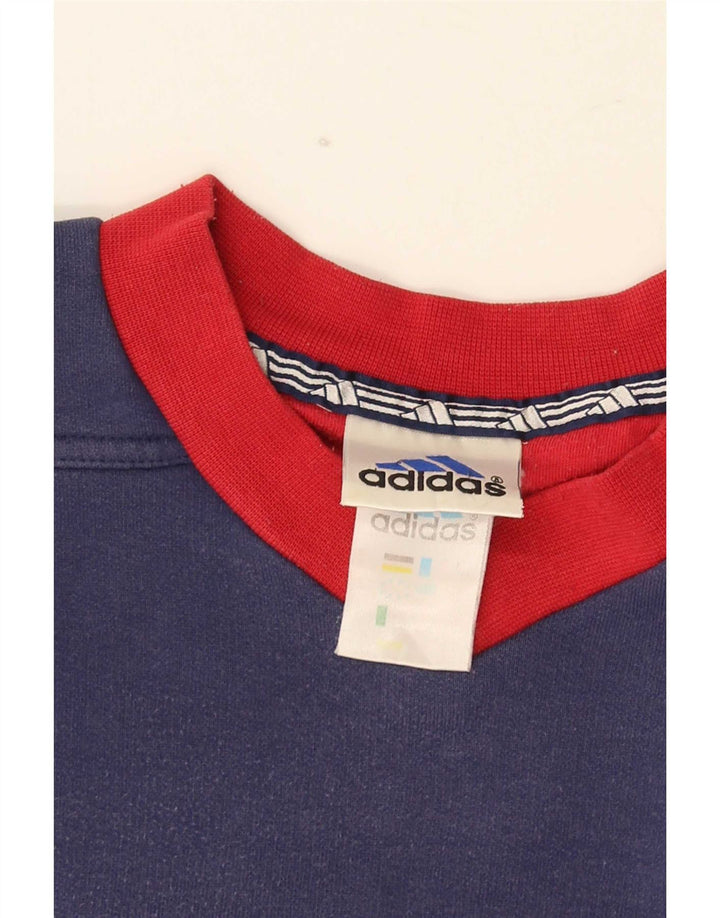 Мужской свитшот Adidas среднего размера, темно-синий, цветной блок
