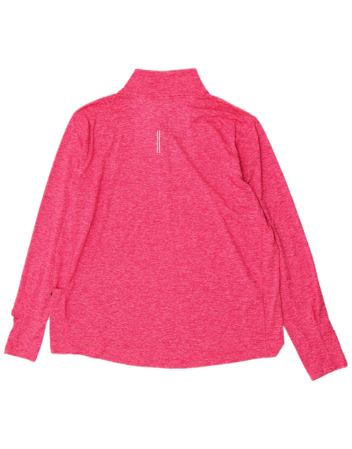 Мужской пуловер для бега Nike Dri Fit с воротником на молнии, спортивный костюм, топ XL, розовый в крапинку