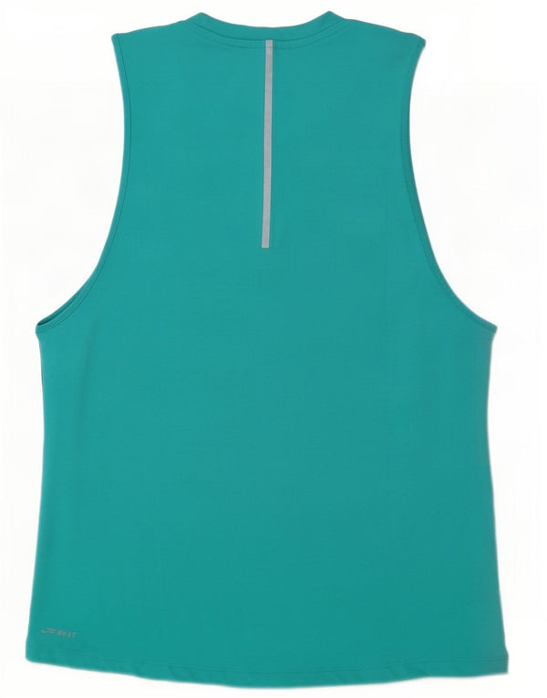 Женский жилет с графическим принтом Nike Dri Fit UK 14, средний бирюзовый цвет с блоками