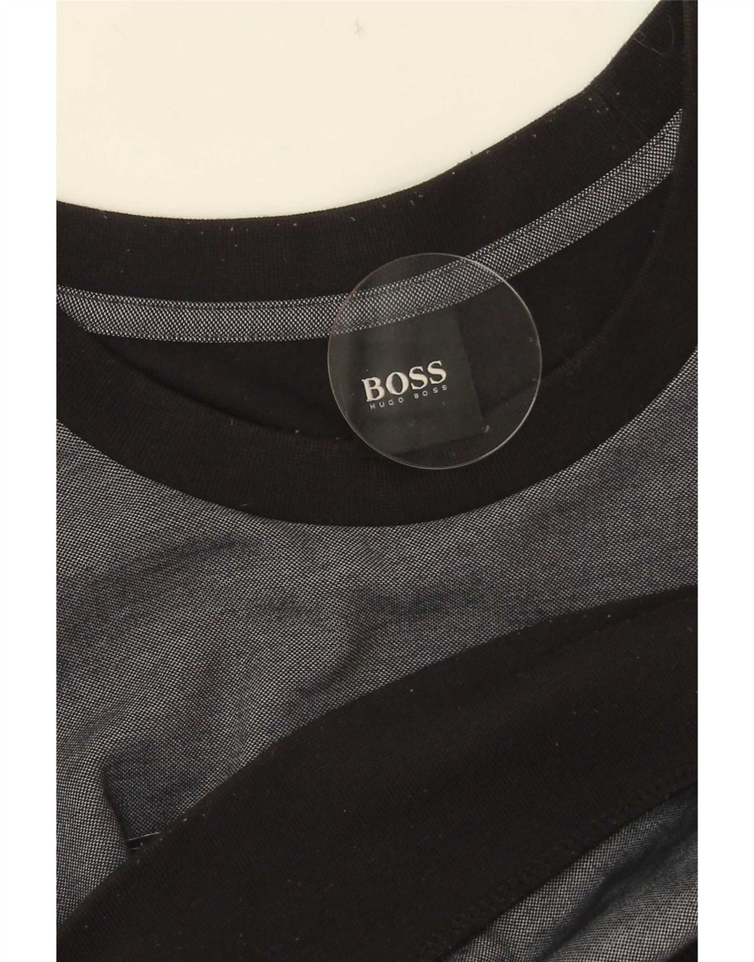 Мужской свитшот с рисунком Hugo Boss, джемпер среднего серого цвета, хлопок с цветными блоками