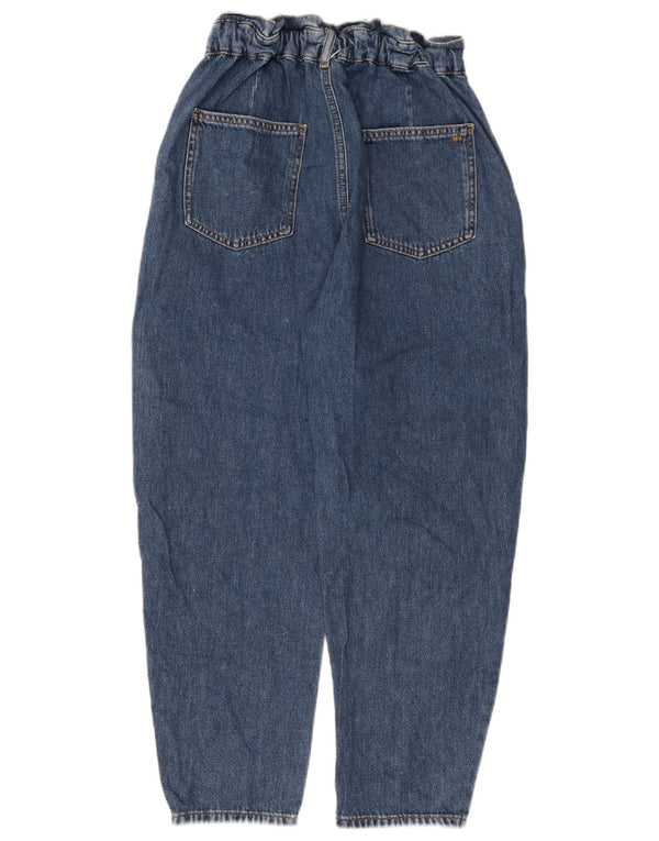 Женские укороченные джинсы свободного кроя с высокой талией ZARA EU 38, маленькие W28 L25, синие