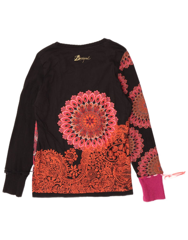 Женский топ с рисунком Desigual с длинным рукавом, Великобритания 20 2XL, черный Пейсли
