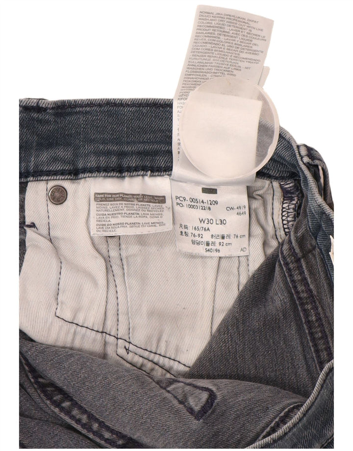 Мужские прямые джинсы LEVI'S 514 W30 L30 синие, хлопок