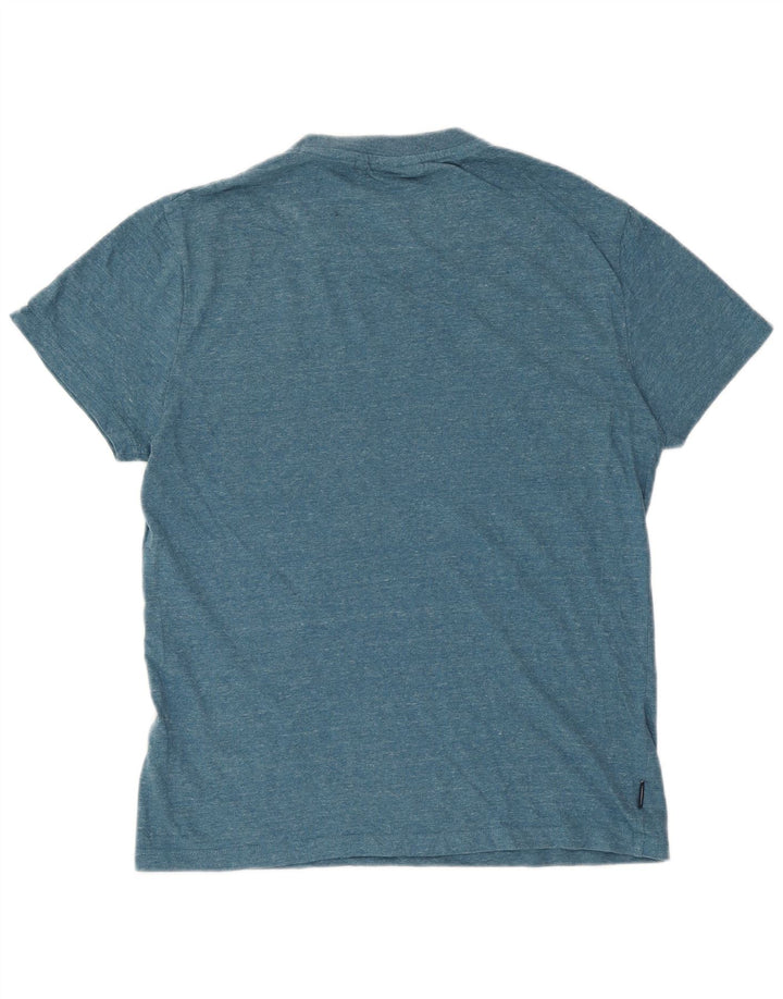 SUPERDRY Мужская футболка из хлопка маленького размера, синяя в крапинку