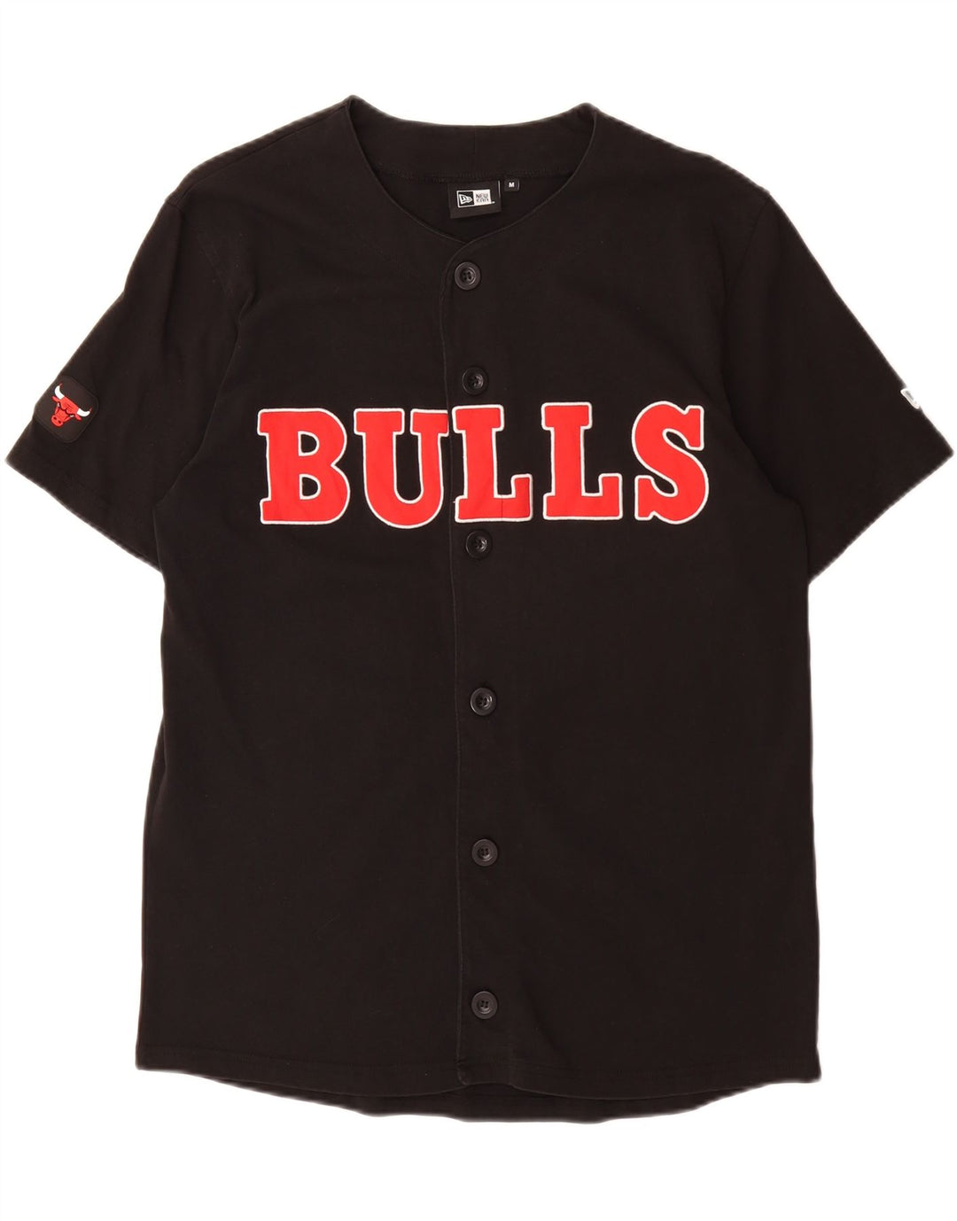 NEW ERA Mens Chicago Bulls Graphic Jersey Top Medium Black Cotton Vintage New Era and Second-Hand New Era from Messina Hembry 