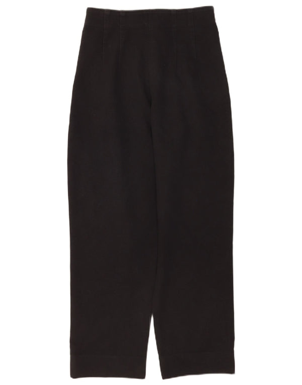 Emporio Armani Womens High Waist Casual Trousers IT 40 Small W26 L26 Black