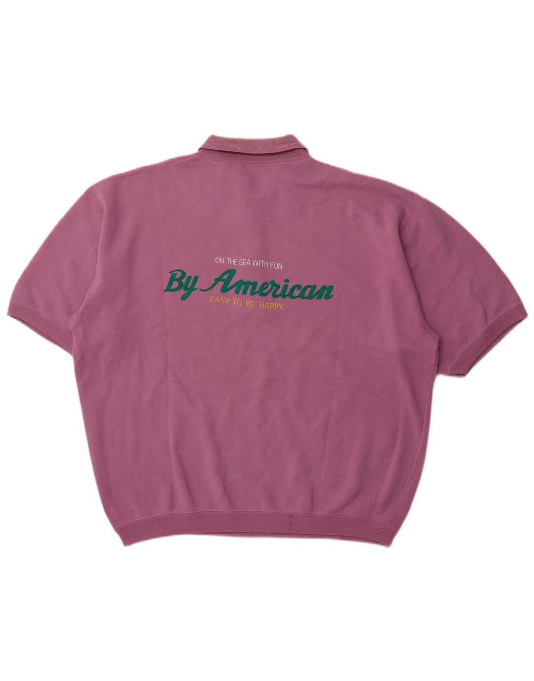 Мужской джемпер с воротником-поло с рисунком BY AMERICAN, большой фиолетовый