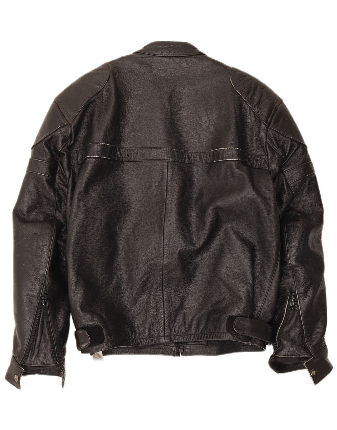 Мужская кожаная куртка-гонщик VINTAGE UK 40, большая черная кожа