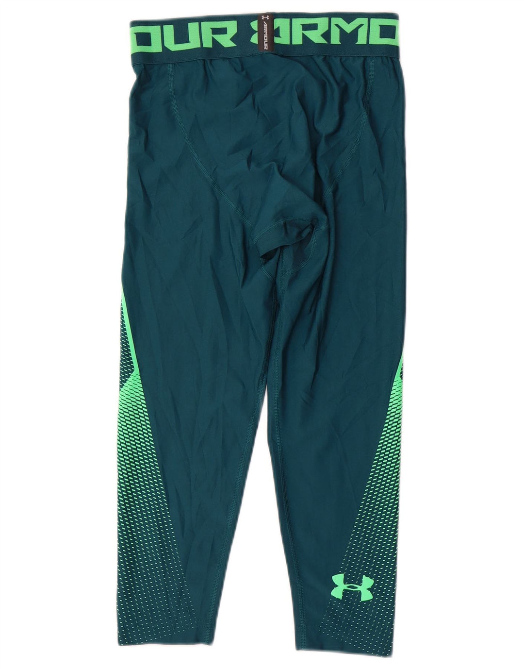 Мужские компрессионные капри с рисунком Under Armour, средние зеленые с геометрическим рисунком